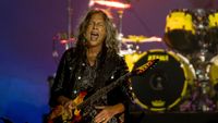 Kirk Hammett from Metallica performs at Marvel Stadium on November 08, 2025 in Melbourne, Australia