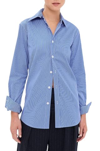 Mini Check Shirting Detached Slim Shirt