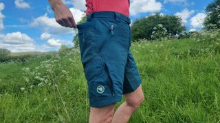 rear waist panel on the Endura Women's Hummvee shorts