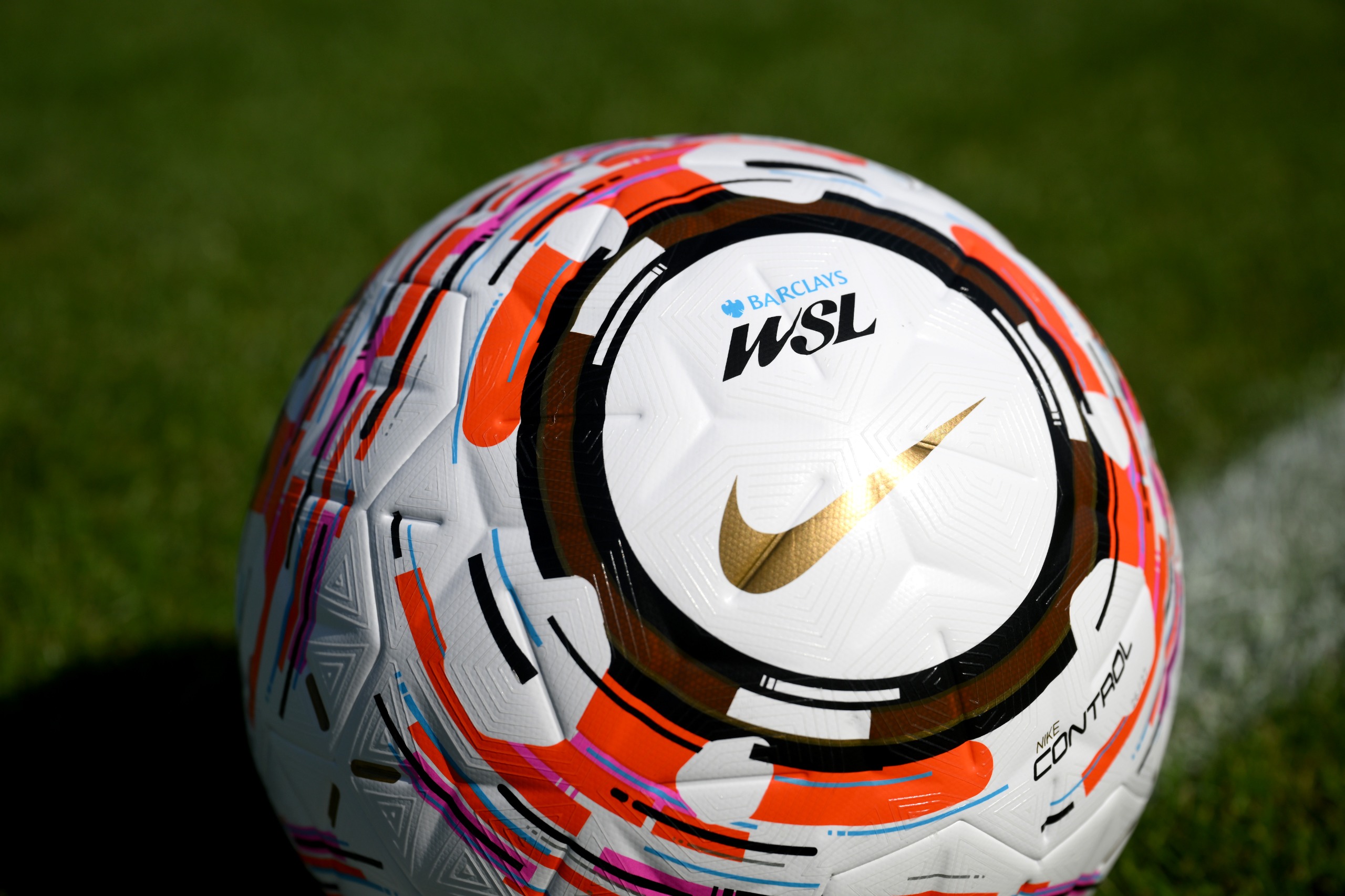 A detailed view of the Nike Barclays Women's Super League 2026/27 match ball before the Barclays Women's Super League 2026/27 match between Crystal Palace FC and Everton  on September 06, 2026 