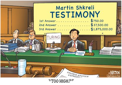 Editorial cartoon U.S. Martin Shkreli