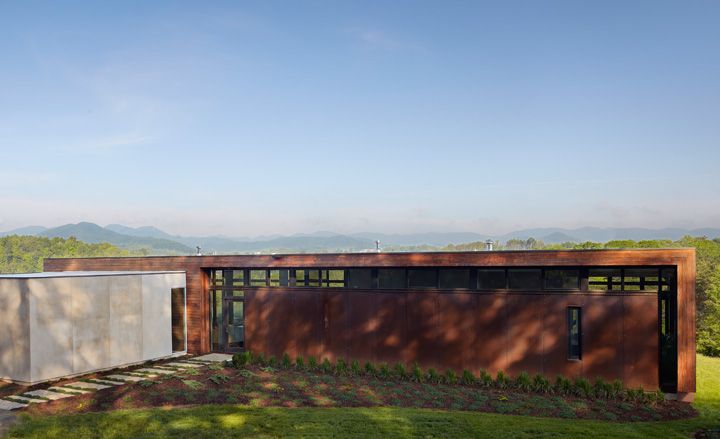 Leicester house is perched on a hilltop