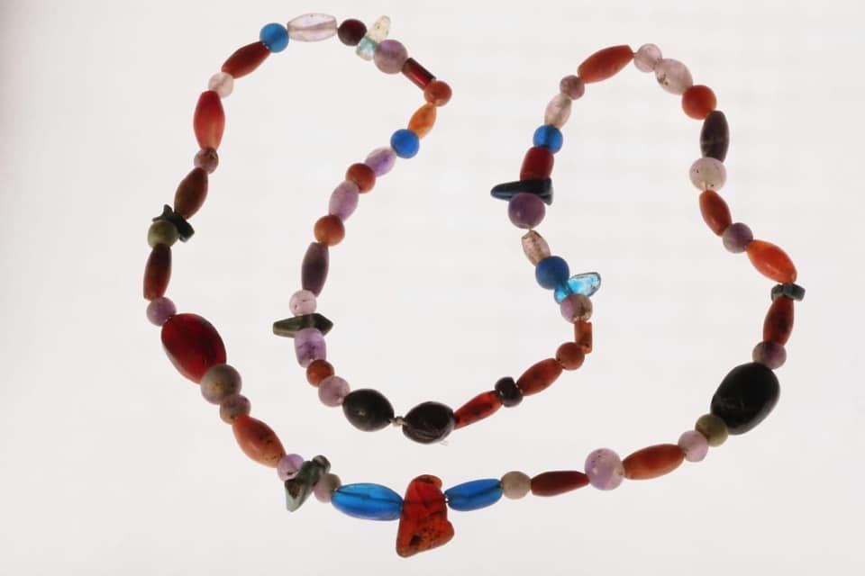 This stunning necklace has 74 pieces on it.