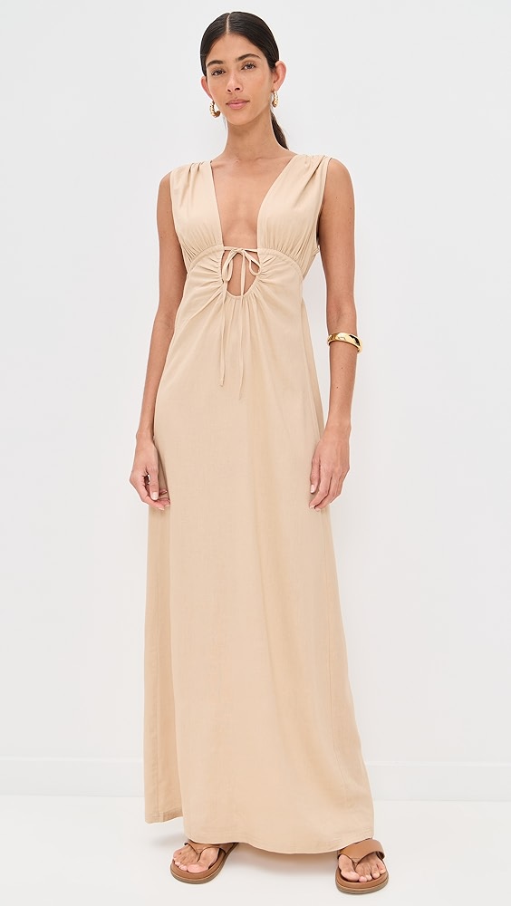 Riot Swim Calli Ruched Front Tie Dress