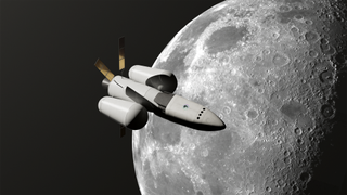 spacecraft above moon