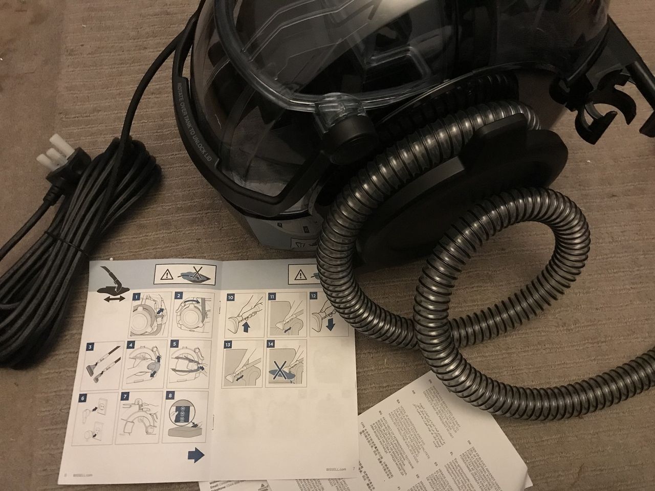 setting up the Bissell SpotClean Pro