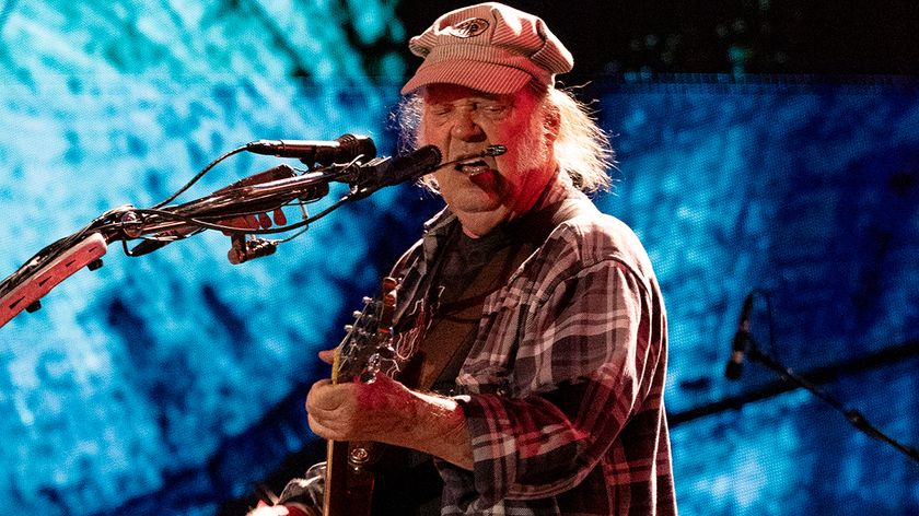 Neil Young performs in concert during the 40th Farm Aid at Huntington Bank Stadium on September 20, 2025 in Minneapolis, Minnesota