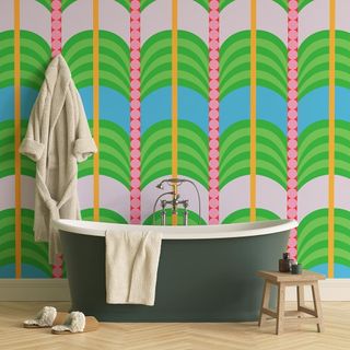 Yinka Ilori Green Palms 01 wallpaper