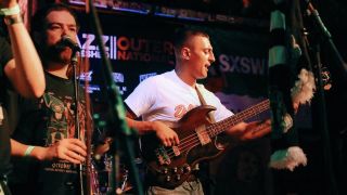 Stan Woodward of the band Knats performing at Jazz Re:freshed.