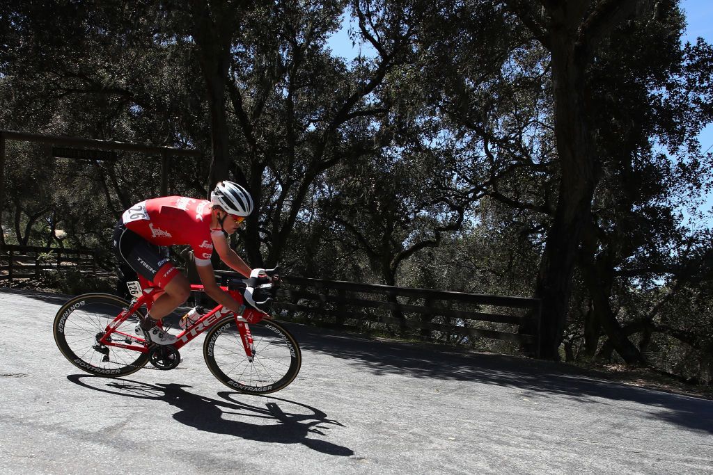 Toms Skujins (Trek-Segafredo) attacked to win stage 3 of the 2018 Tour of California
