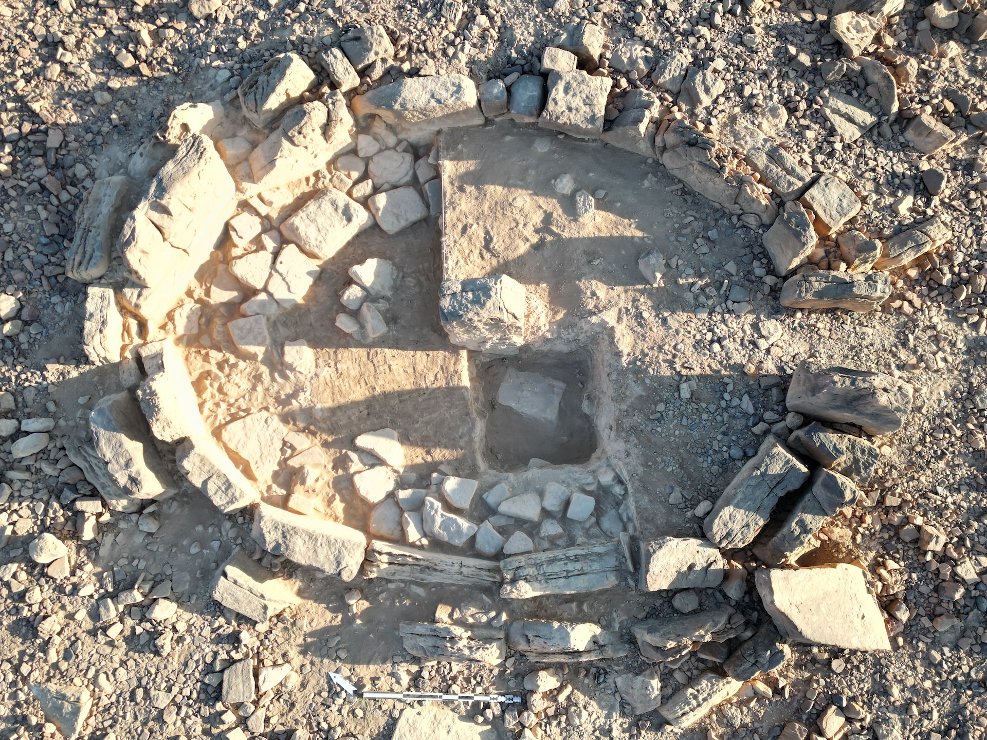 A close-up aerial view of one of the circles