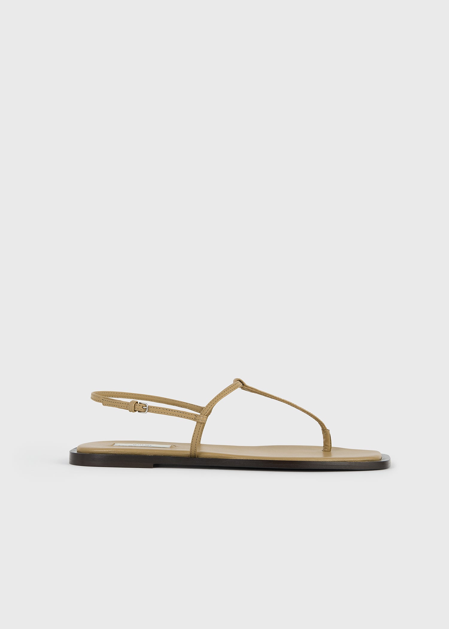 T-Strap Nappa Sandals Desert/dark Brown - 35