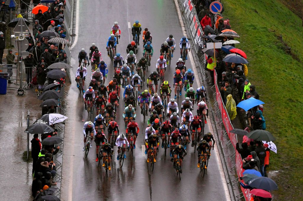 NAMUR BELGIUM DECEMBER 22 Thijs Aerts of Belgium and Team Telenet Baloise Lions Corne Van Kessel of The Netherlands and Team Telenet Baloise Lions Quinten Hermans of Belgium and Team Telenet Baloise Lions Lars Van Der Haar of The Netherlands and Team Telenet Baloise Lions Toon Aerts of Belgium and Team Telenet Baloise Lions Laurens Sweeck of Belgium and Team Pauwels Sauzen Bingoal Mathieu Van Der Poel of The Netherlands and Team Corendon Circus Eli Iserbyt of Belgium and Team Pauwel Sauzen Bingoal Tim Merlier of Belgium and Team Creafin Fristads Jens Adams of Belgium and Team Pauwels Sauzen Bingoal Jim Aernouts of Belgium and Team Telenet Baloise Lions Tom Meeusen of Belgium and Team Corendon Circus Joris Nieuwenhuis of The Netherlands and Team Sunweb Peloton Public Fans Wall during the 11th Namur World Cup 2019 UCICX TelenetUCICXWC on December 22 2019 in Namur Belgium Photo by Luc ClaessenGetty Images