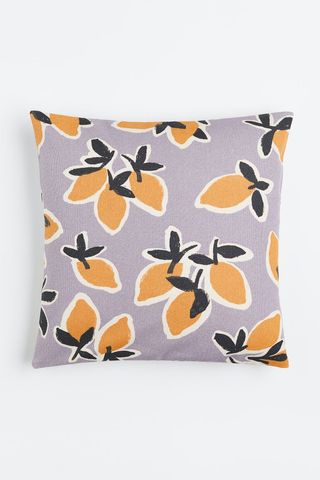cushion cover with a lemon print