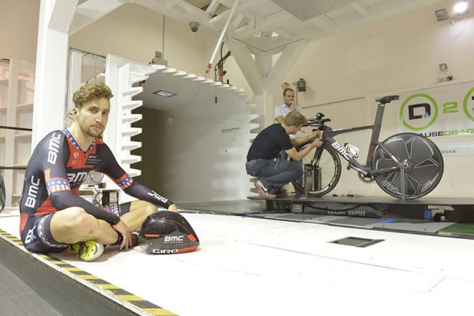 Phinney takes time out while changes are made to his TT set up
