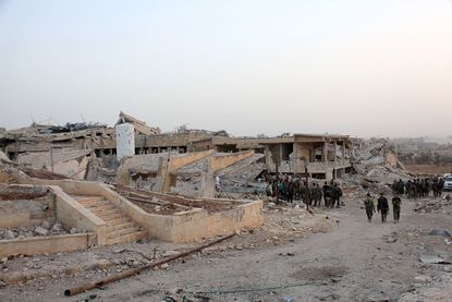A destroyed hospital in Aleppo