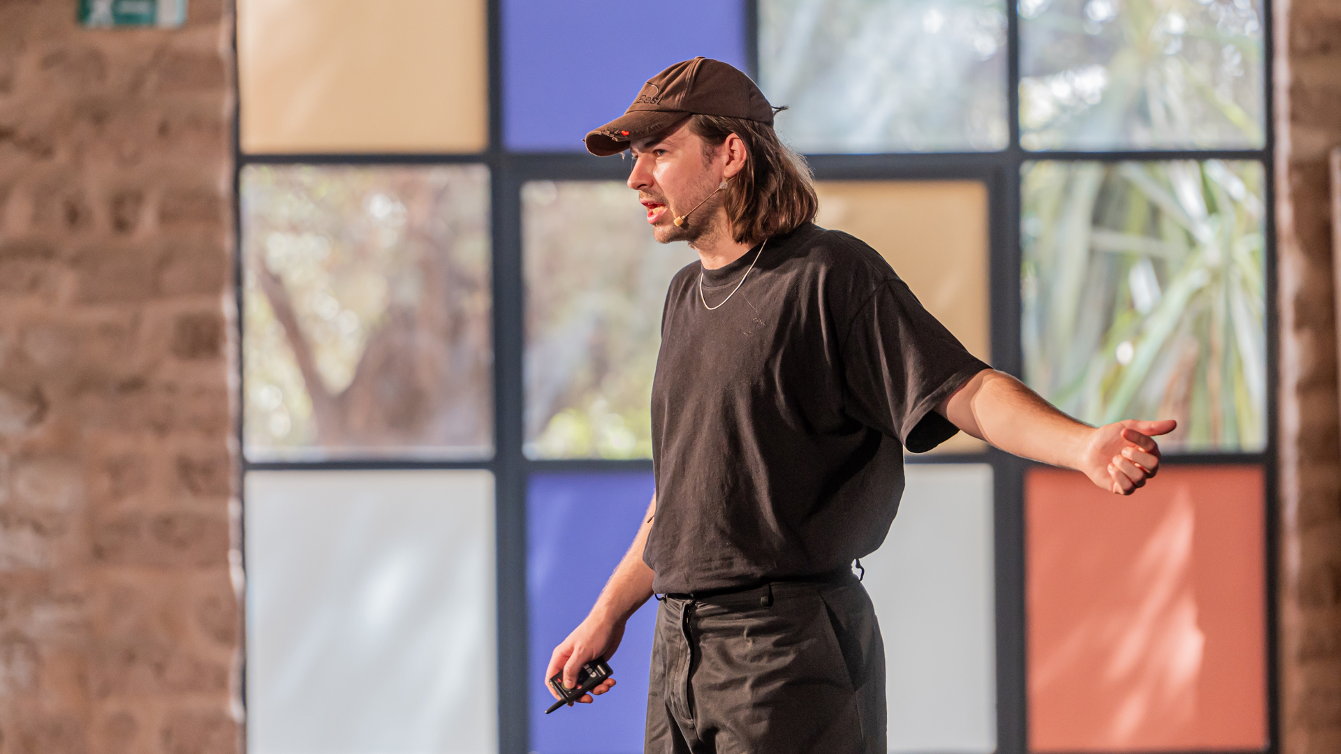 Jonas Hegi speaking at Paradigms conference