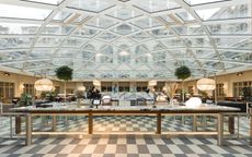 seating under glass roof, at WeWork 37 Avenue Trudaine - Paris