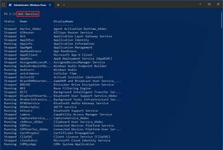 PowerShell Get Service command