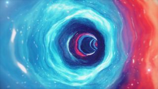 An illustration of a wormhole.