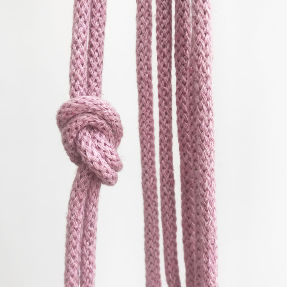 purple colour cord with knot wrapped