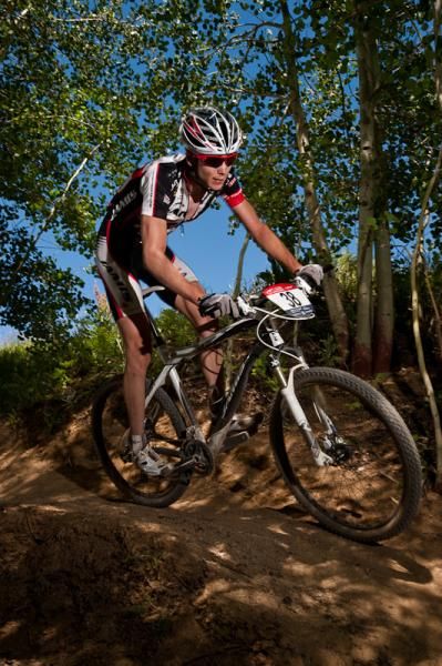 Rob Squire rails it through the downhill.