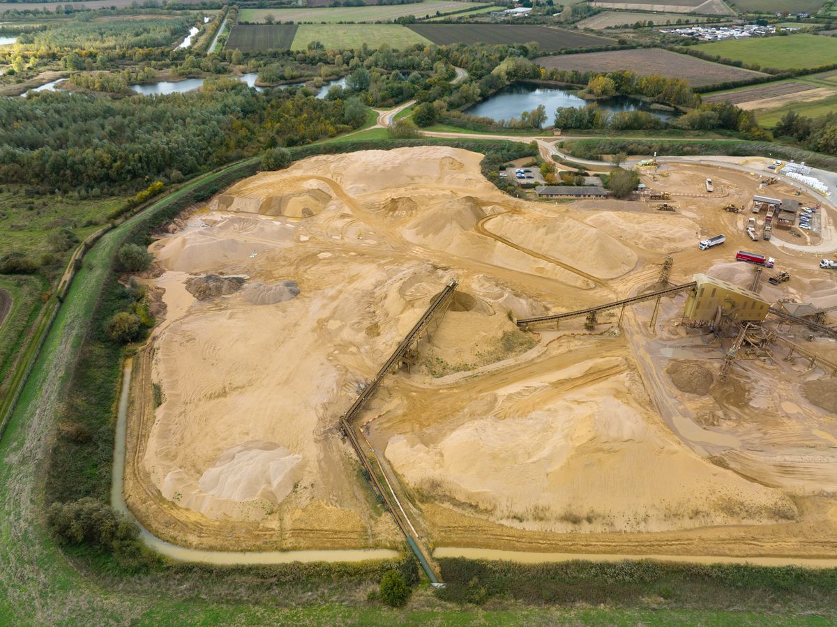 An aerial photo of a quarry taken on the DJI Mavic 3 drone