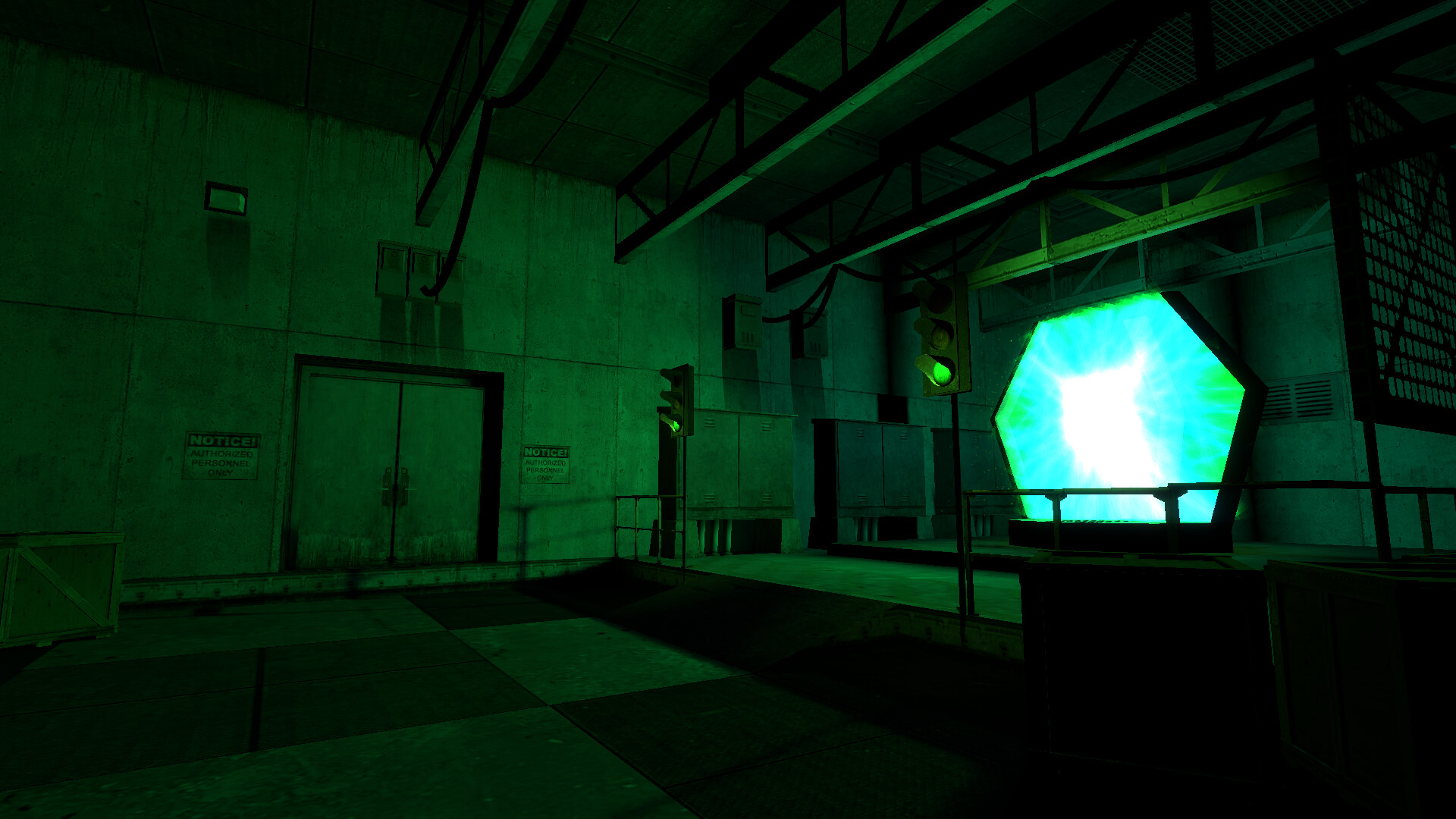 A portal to a universe of alternate Half-Lives in SourceWorld.