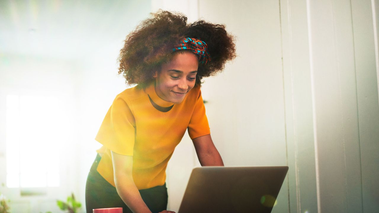 Green, Yellow, Laptop, Standing, Fun, Technology, Electronic device, Photography, Electronics, Furniture, 