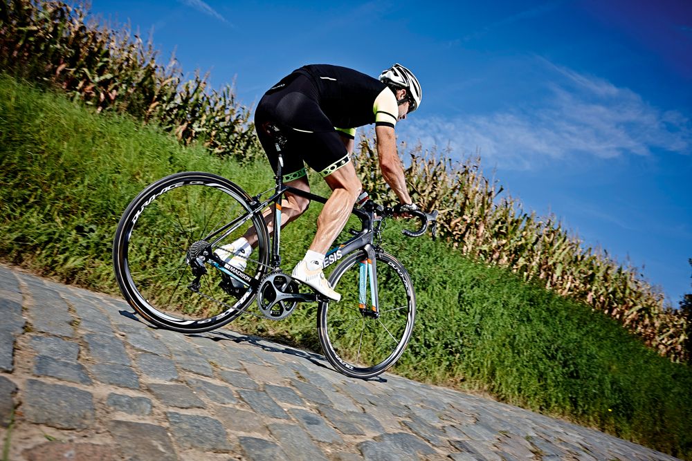 The combination of a famous route and a brilliant bike enticed Marcel to give all he had on this test ride