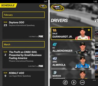 NASCAR mobile screenshot