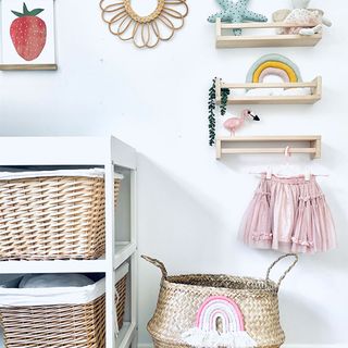 basket baby clothes storage