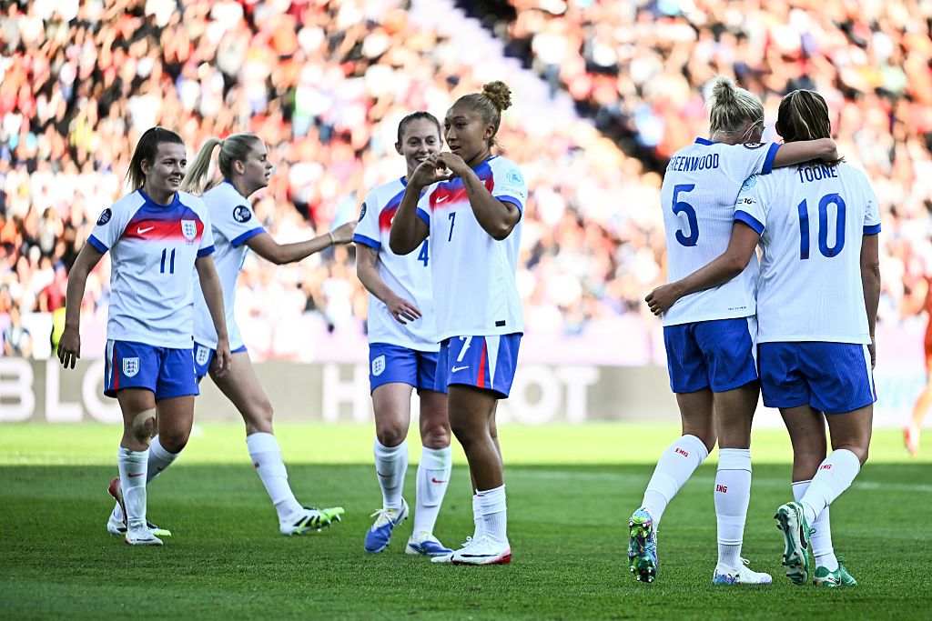Lauren James celebrates