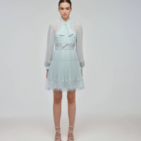 Pale Green Chiffon Mini Dress, Was £290, Now £175 | Self Portrait