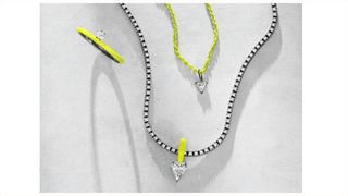 Eva Fehren Chroma Yellow Highlighter charms rings and chains