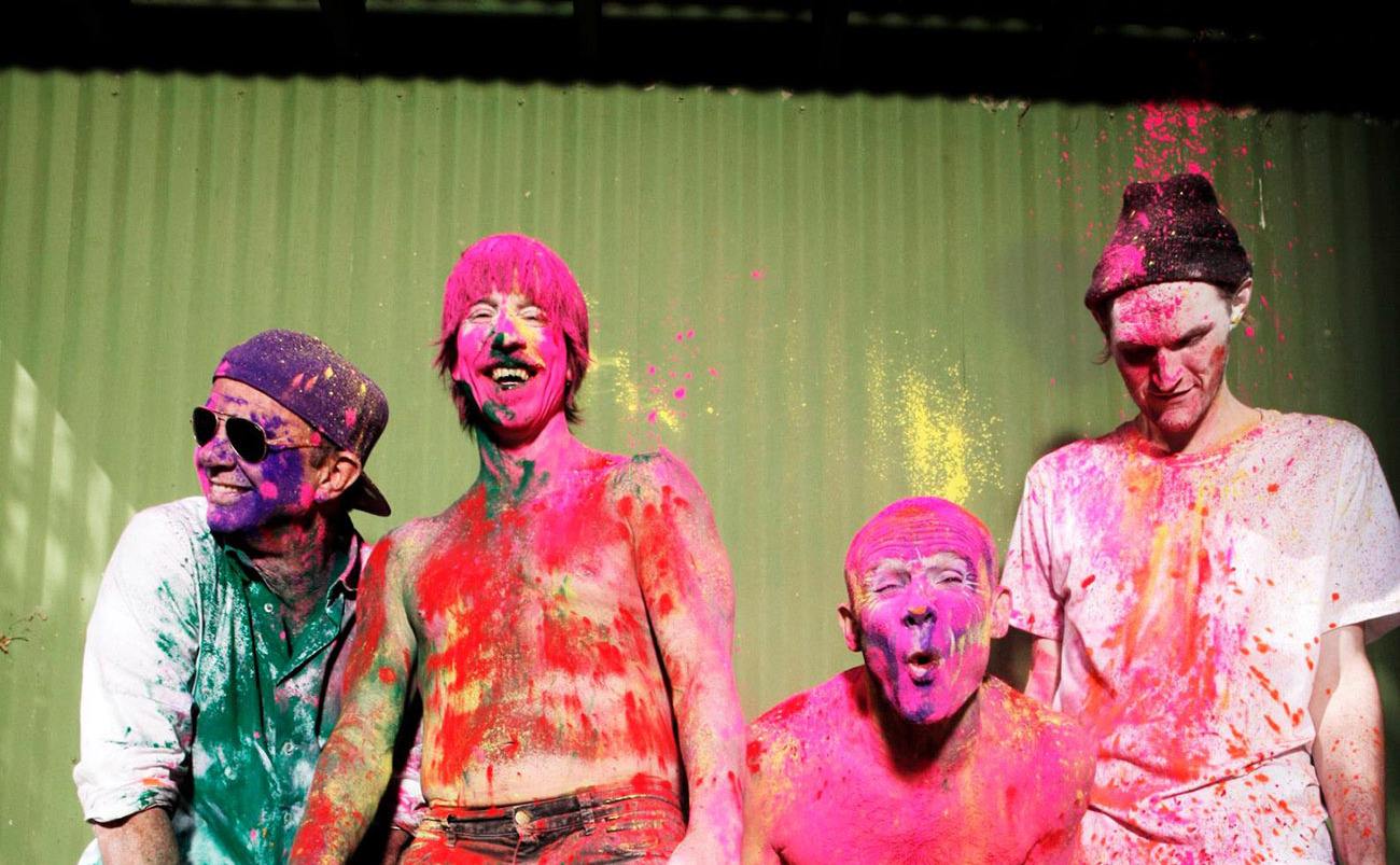 A promotional photo of the Red Hot Chili Peppers