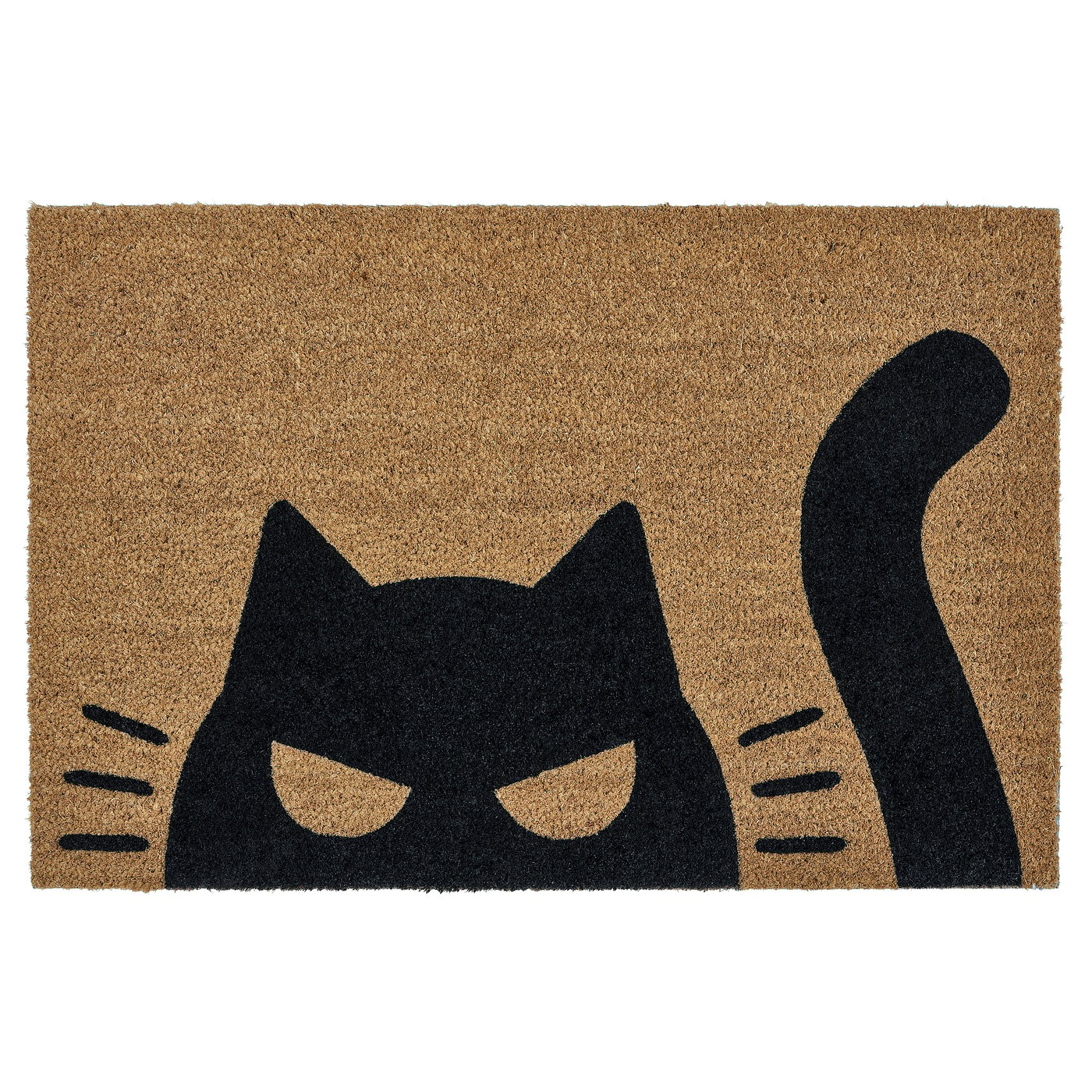 Kustfyr Door Mat - Cat Pattern Black/natural 2 ' 0