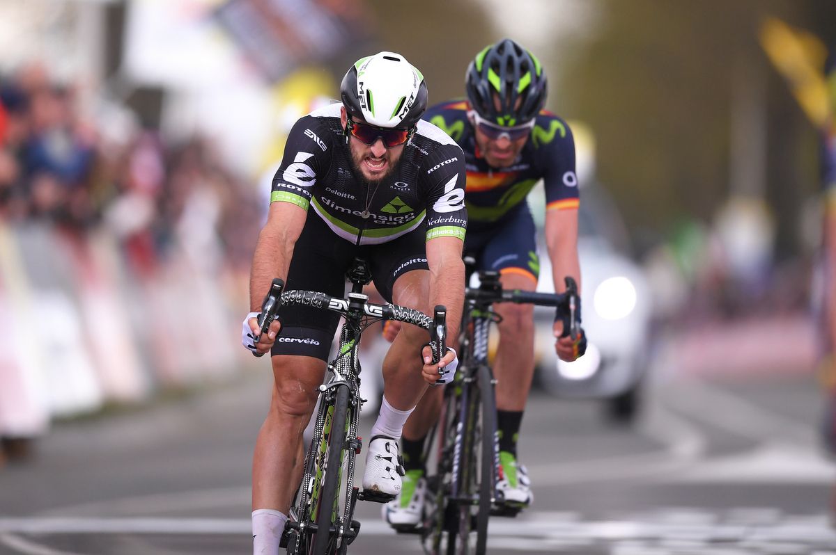 Nathan Haas (Dimension Data) fights to fourth at Amstel Gold Race