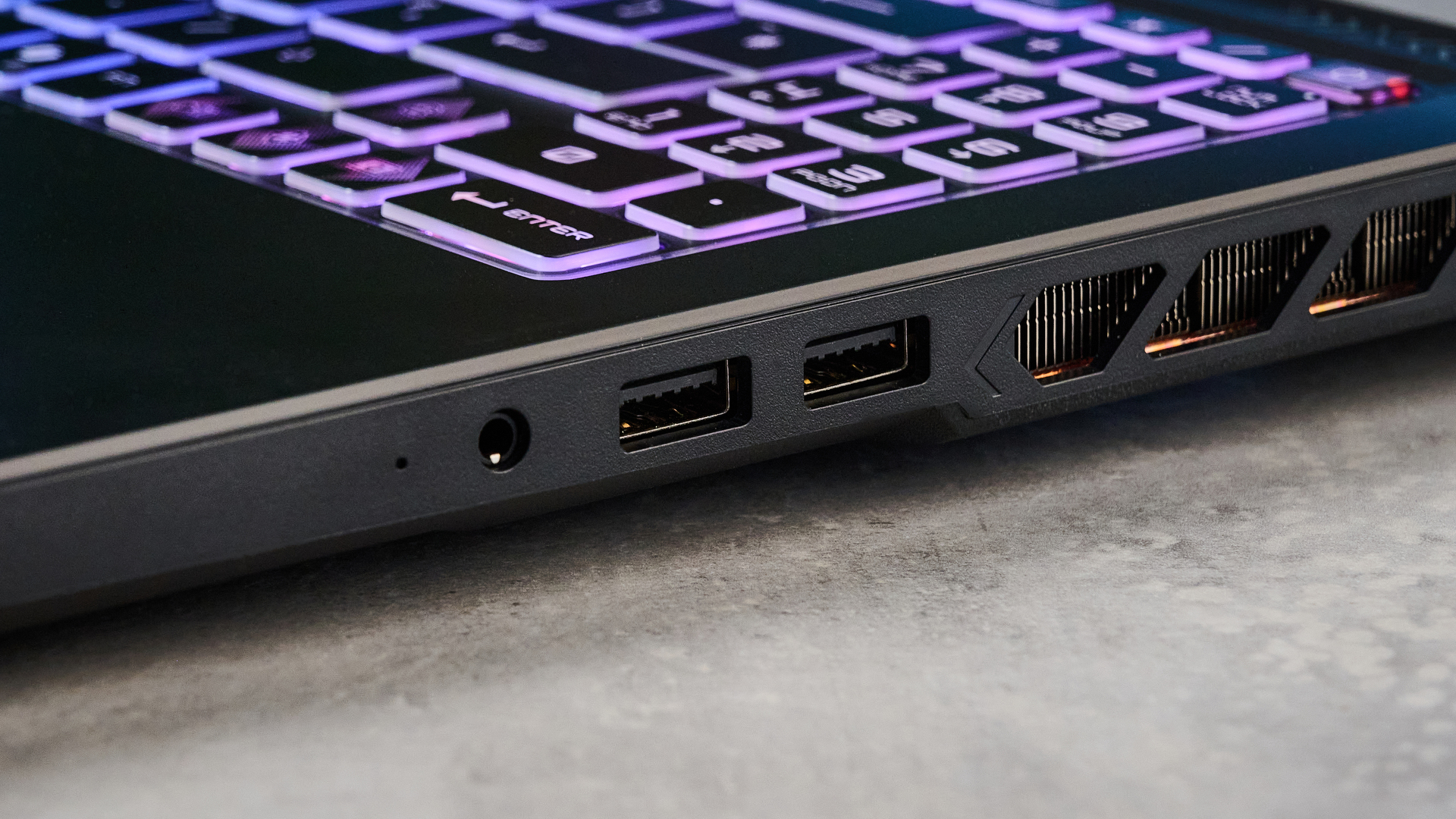 A black MSI Crosshair 16 HX E14W gaming laptop
