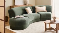 Soft Twill Forest Green Addison Modular Sofa Double Centre Piece