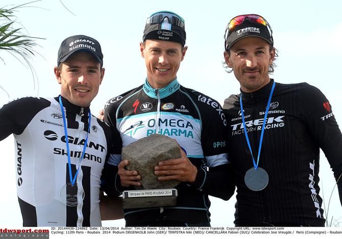 The Paris-Roubaix podium
