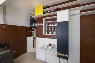 Renovated joinery and storage details at eileen grey house in the south of France
