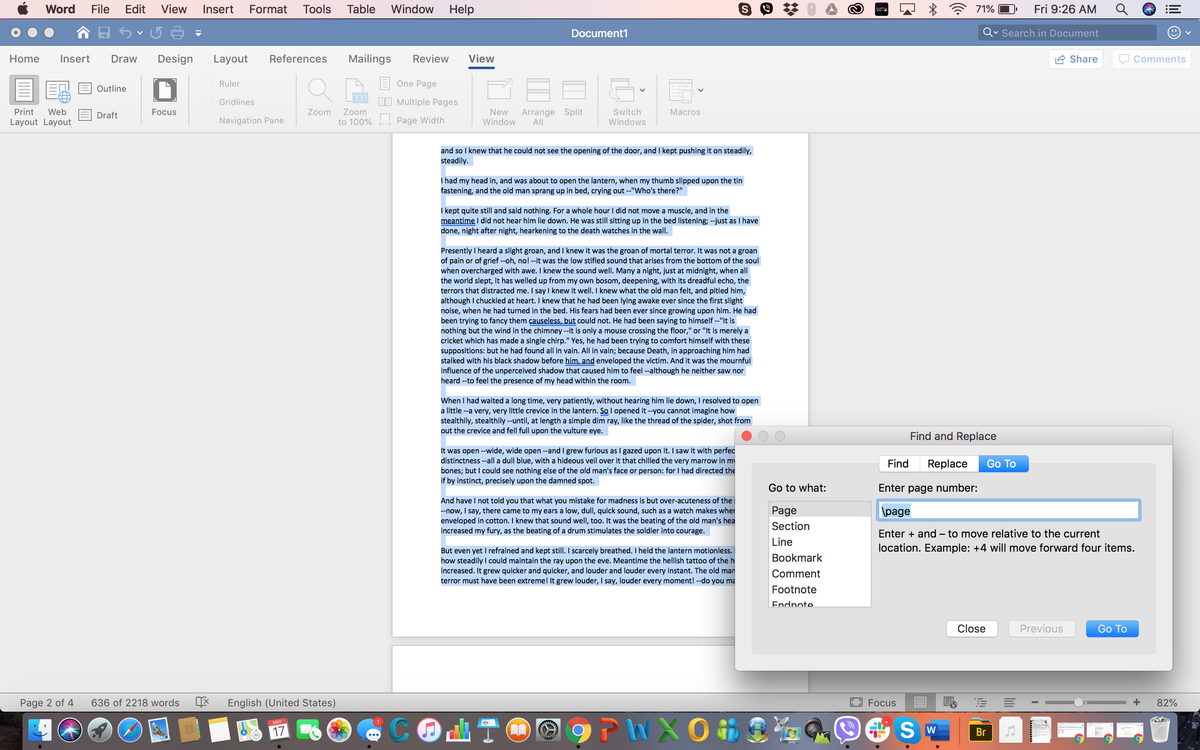 remove blank page in word for mac