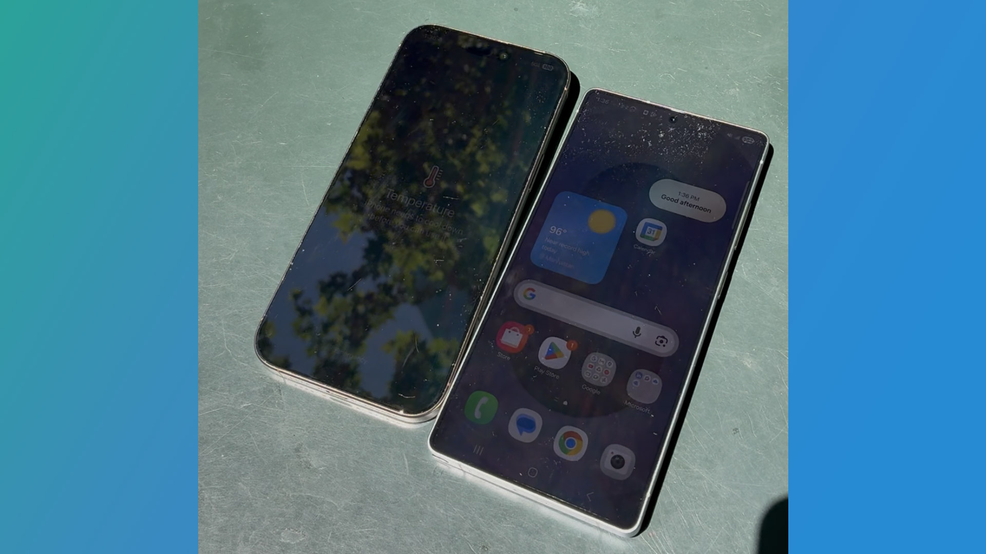 iPhone 16 Pro Max vs Samsung Galaxy S25 Ultra Heat Wave test