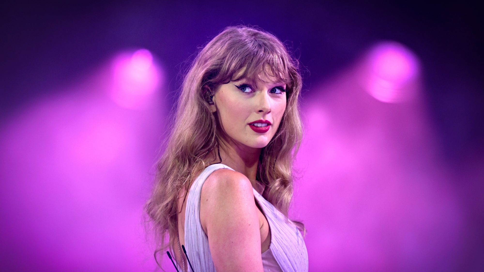 Taylor Swift performs on stage during the Eras Tour