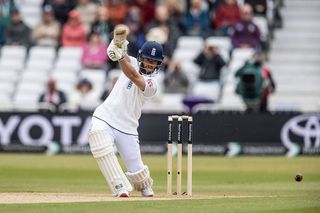 Ben Duckett of England drives during day one of the Rothesay Test Match between England and Zimbabwe at Trent Bridge on May 22