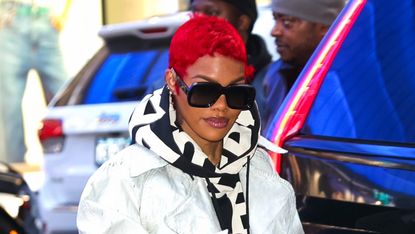 Teyana Taylor leaving her Good Morning America interview on January 8, 2024.