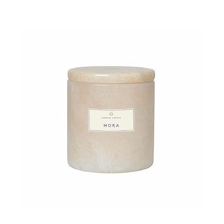 scented candle in marble holder