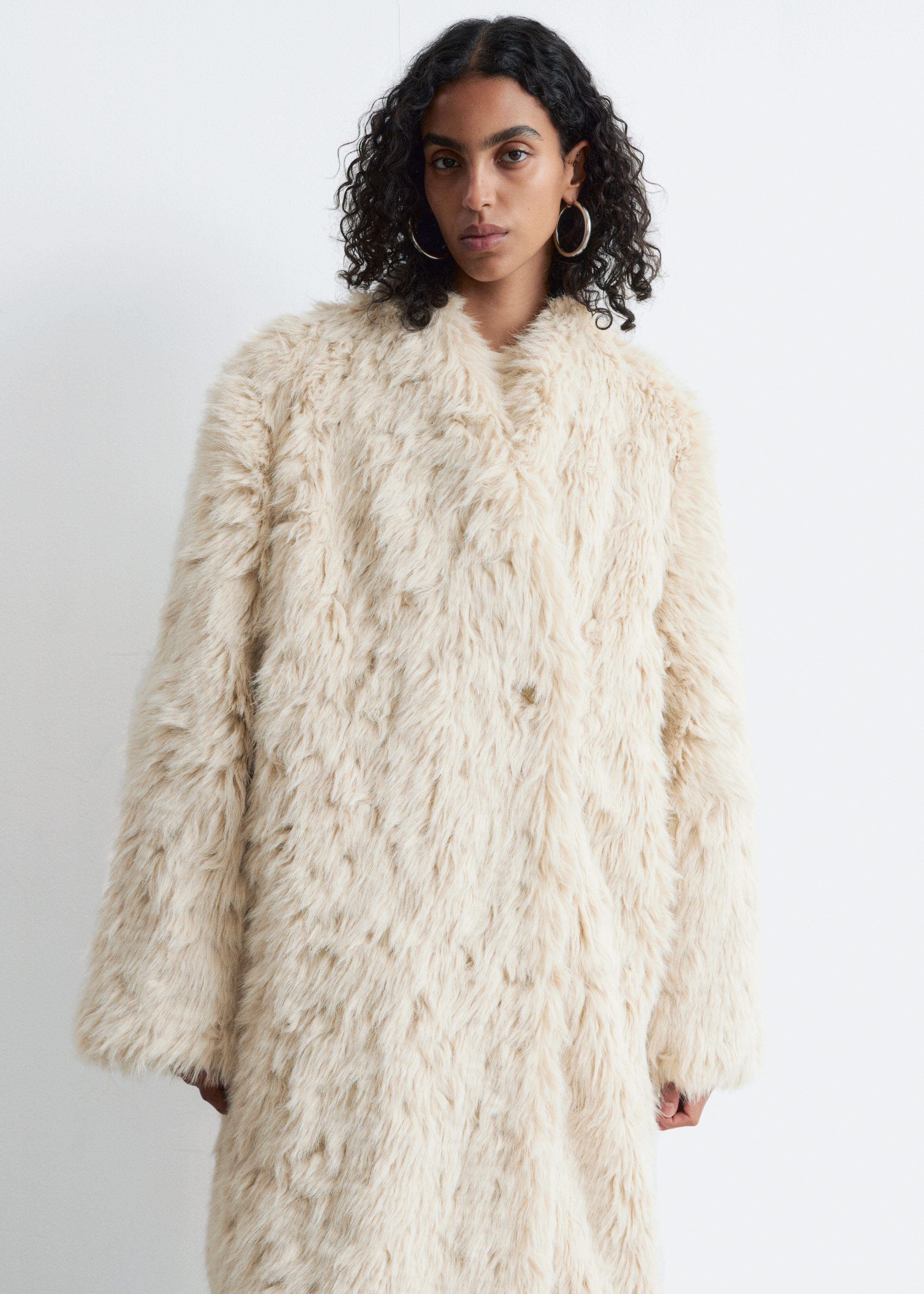 Faux Fur Midi Coat
