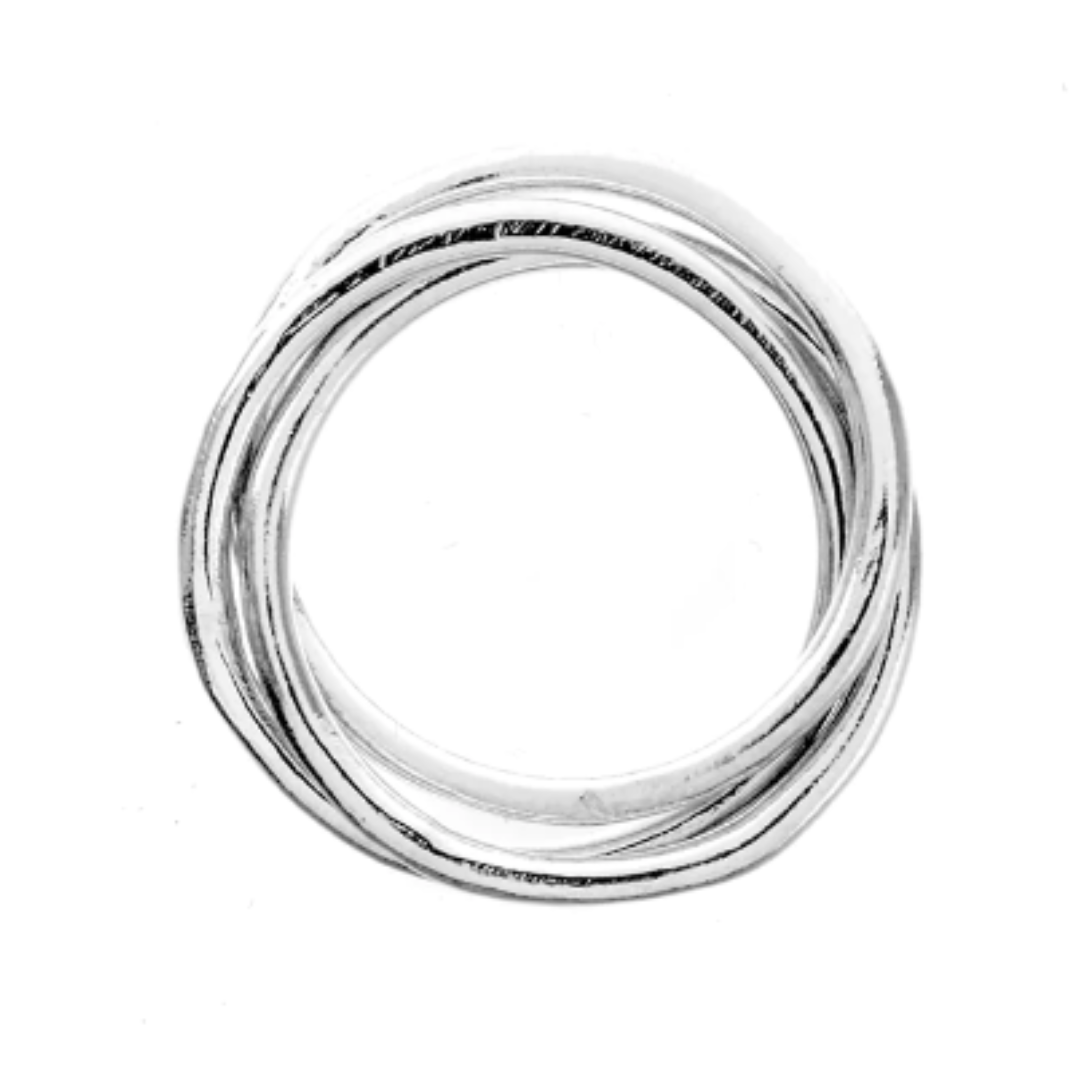 ethical jewellery: three interlooped silver rings